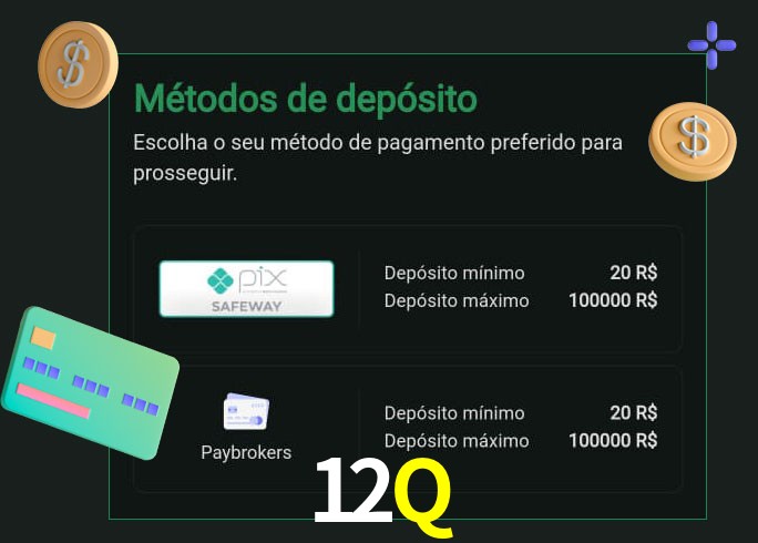 O cassino 12Q oferece uma grande variedade de métodos de pagamento